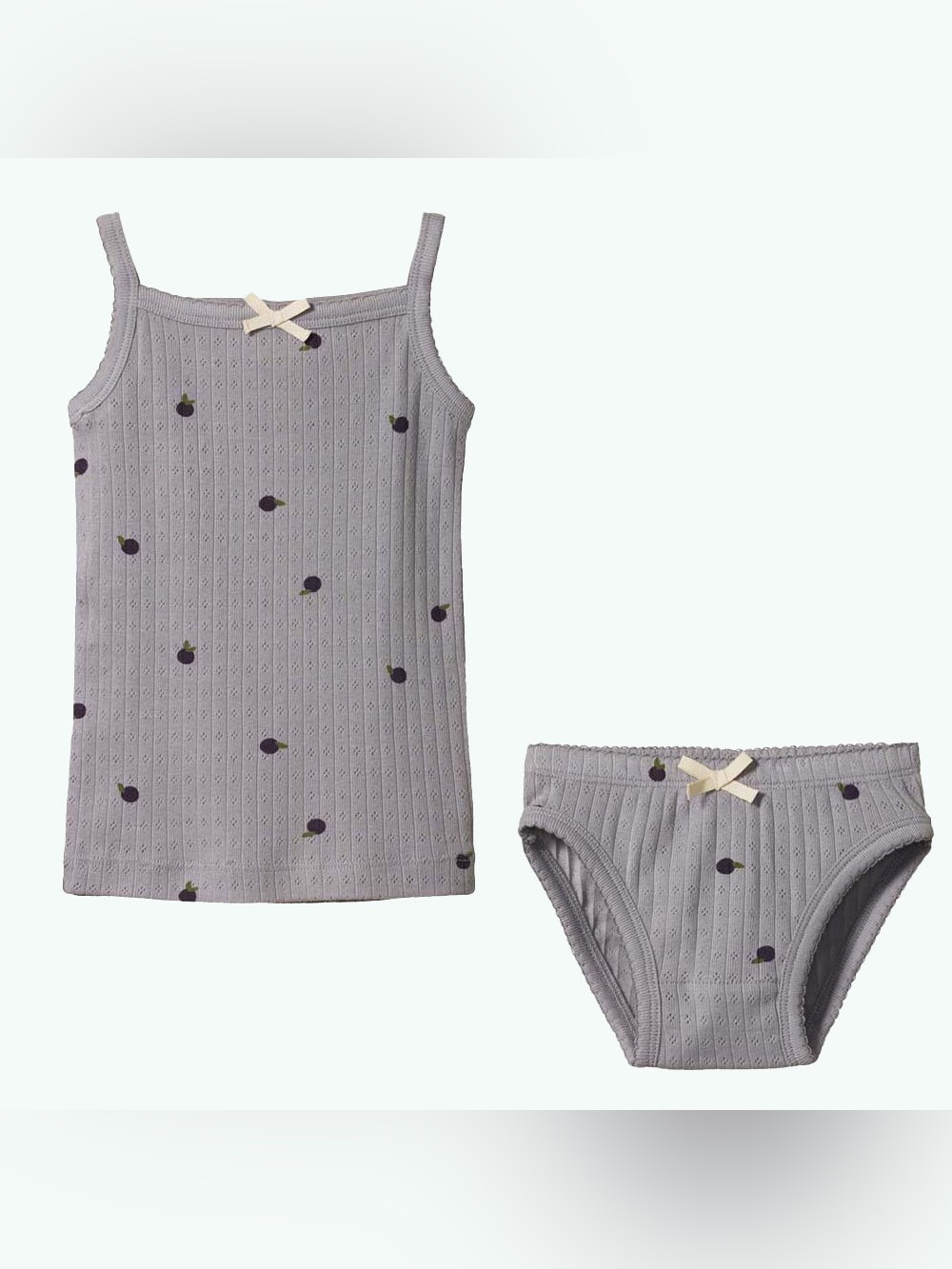 NWT Nature Baby Blueberry Pointelle Set Tank & Brief Set 2T 3T